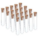 PATIKIL 3 ml プラスチック試験管 コルク栓付き 20個 60 x 12 mm チューブ 科学 パーティーの装飾 キャンディービーズ保管 バスソルト研究用 クリア