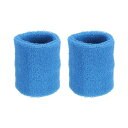 PATIKIL スポーツ用リストバンド 8x10cm 2個セット テニス バスケットボール ランニングなどに最適な吸汗性 あるコッ トンテリークロス製リストスウェットバンド スカイブルー