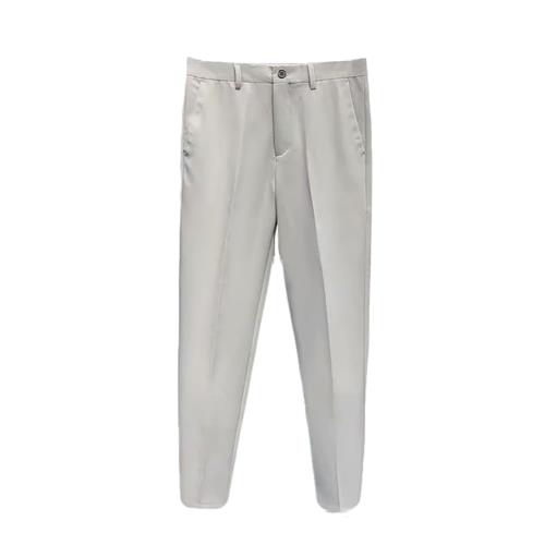 [HAPLUE]スラックス メンズ パンツ ストレート ビジネスパンツ カジュアルパンツ 春・夏・秋・冬 （グレー，W87/L74）XK03G33