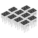 PATIKIL LEDディスプレイデジタル管 10個 7セグメント 10ピン 1ビット 7.4 x 10 x 6 mm 共通アノード 2.1V LED表示モジュール 電子ドライバーボード用 レッド