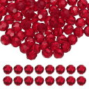 PATIKIL ビーズ 手芸 8 mm アクリル 約100個 ガラスビーズ ブレスレット ネックレス アクセサリー 手作り ハンドメイド レッド