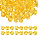 PATIKIL ビーズ 手芸 8 mm アクリル 約100個 ガラスビーズ ブレスレット ネックレス アクセサリー 手作り ハンドメイド イエロー