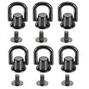 PATIKIL 222x8x5mm Dリング(財布用) 24セット 洋服用メタルボタン スクリューキット フラットヘッドリベットスクリュー DIYレザーハードウェアトリムクラフト 黒