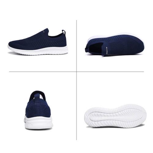 [Hanani] スニーカー メンズ レディース ナースシューズ スポーツシューズ スリッポン ウォーキングシューズ カジュアルシューズ カップル靴 婦人靴 超軽量 通気 滑り止 男女兼用 高齢者 23.5cm ディープブルー