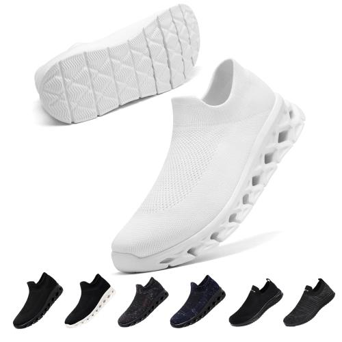 楽天Fleume[Hanani] スニーカー メンズ レディース スリッポン ナースシューズ スポーツシューズ ランニングシューズ 運動靴 ウォーキングシューズ 厚底 紐なし ジョギング カジュアル クッション性 アウトドア トレーニングシューズ カップル靴 通気性 滑り止 男女兼用 ホワイト28.0cm