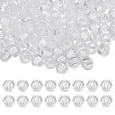 PATIKIL ビーズ 手芸 4 mm アクリル 約400個 ガラスビーズ ブレスレット ネックレス アクセサリー 手作り ハンドメイド 透明