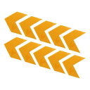 PATIKIL 反射ステッカー 10個 60 x 60 mm 防水 接着剤 高視認性夜間注意警告 矢印の形 安全テープリフレクター トラック トレーラー 車用 イエロー