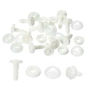 PATIKIL 15mmドールジョイント 10セットのプラスチック製取り外し可能な動物ジョイントコネクター ベアの柔らかい手足作り用のヘッドジョイントDIYクラフトアクセサリー ホワイト