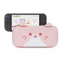 GeekShare Switch2 switchケース スイッチ 2025有機ELモテル対応 スイッチ収納ボックス スイッチバッグ joycon イヤホン小物入れ 防水防汚 耐衝撃 全面保護 旅行用 誕生日プレゼント -猫の耳 (Switch2-ピンク)