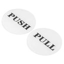 PATIKIL プッシュプルドアサイン 2個 自己接着 ラウンド アクリル ゲートステッカー ウォールマーカー オフィス ストア ショップ用 ホワイト