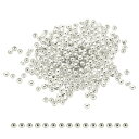 PATIKIL 2mm シルバーフィルド スペーサービーズ ジュエリーメイキング用 100個入り メタルラウンドビーズ ブレスレット イヤリング ネックレス D...