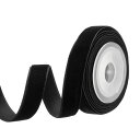 PATIKIL 0.35 x 2.18ヤード ベルベットリボン シングルフェイス ヴィンテージベルベットリボンスプール デコレーションギフトDIYラッピングクラフトウェディングヘアボウに最適 黒