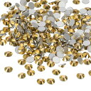PATIKIL 1600個 SS16丸フラットバック水晶 3.8-4.0- mm ガラス ラインストーン 宝石 モンド DIYクラフト 衣類 靴 ネイルアート デコレーション用 金
