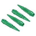 PATIKIL ス パ イク形状 タイヤバルブステムキャップ60 MM 4個アルミ合金車輪バルブキャップユニバーサル防塵タイヤバルブカバー車バイク用 緑