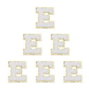PATIKIL 6枚セット アルファベットE 刺繍ワッペン 英語字母 男女ワッペン アップリケワッペン 靴用帽子バッグジーンズ DIY ホワイト