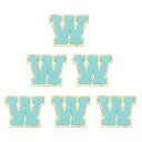 PATIKIL 6枚セット アルファベットW 刺繍ワッペン 英語字母 男女ワッペン アップリケワッペン 靴用帽子バッグジーンズ DIY ブルー