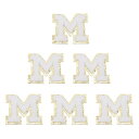 PATIKIL 6枚セット アルファベットM 刺繍ワッペン 英語字母 男女ワッペン アップリケワッペン 靴用帽子バッグジーンズ DIY ホワイト