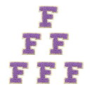 PATIKIL 6枚セット アルファベットF 刺繍ワッペン 英語字母 男女ワッペン アップリケワッペン 靴用帽子バッグジーンズ DIY パープル