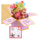 PATIKIL 20歳 誕生日カード ポップアウト誕生日カードギフトカード 面白いハッピーバースデー 可愛い3D ご挨拶カードと封筒付き 女性へ ギフト ゴー ...