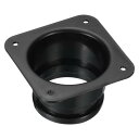 PATIKIL 75 mm ダクト接続フランジ 乾燥機通気壁プレート 正方形-ラウンド直線ダクトプレート 暖房 冷房 換気扇用 ブラック