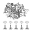 PATIKIL レザーリベット 9x3.3x12mm バー 100セット ワッシャー アルミファスナー 留め具 皮革工具 手芸パーツ メタルスタッド ポスト レ...