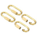 PATIKIL 4mm 銅チェーンクイックリンク 4パックスクリューロックチェーンコネクタ楕円形スナップインリングフッククリップ シャンデリアバックパックテント用 44ポンドブラストーン