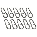 PATIKIL 0.8 x 0.35 フィッシングスナップクリップ 150個入り ステンレススチール製 楕円形スプリットリング 淡水・海水両用 黒