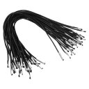 PATIKIL 10 弾性バーブコード 100個入り 1.6mm ループ伸ばしラウンドストリング 金属バーブファスナー付き 帽子 マスク メニュー クラフトブック用 黒(25cm)