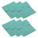 PATIKIL 10x8.5cm スナップボタン付きジュエリーポーチ 6個セット ネックレス ブレスレット イヤリング 時計 リング ブローチなど ため ポータブルな柔らかい収納袋 ライト緑