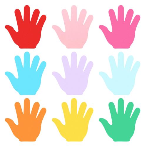 PATIKIL 手形掲示板用の切り抜き紙 108枚 教室のDIYクラフトプロジェクトやパーティー用の装飾に適した粘着ポイ ント付き マルチカラー