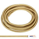 PATIKIL ファブリック布カバーラウンドワイヤー 3 M 18AWG 2コア ヴィンテージ編み電気コード ペンダントライトDIYプロジェクト用 ライト金