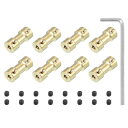 PATIKIL リジットカップリング 内径3 mm-3.17mm 8個 銅シャフトカップリング モーターコネクタ DIY モデルモーター用 六角スパナ付 ネジ付
