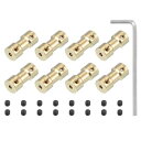 PATIKIL リジットカップリング 内径2.3 mm-4mm 8個 銅シャフトカップリング モーターコネクタ DIY モデルモーター用 六角スパナ付 ネジ付
