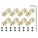 PATIKIL リジットカップリング 内径3.17mm-3.17mm 8個 銅シャフトカップリング モーターコネクタ DIY モデルモーター用 六角スパナ付 ネ...