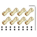 PATIKIL リジットカップリング 内径2mm-6mm 8個 銅シャフトカップリング モーターコネクタ DIY モデルモーター用 六角スパナ付 ネジ付