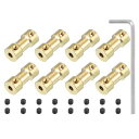 PATIKIL リジットカップリング 内径3 mm-5mm 8個 銅シャフトカップリング モーターコネクタ DIY モデルモーター用 六角スパナ付 ネジ付
