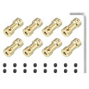 PATIKIL リジットカップリング 内径3.17mm-5mm 8個 銅シャフトカップリング モーターコネクタ DIY モデルモーター用 六角スパナ付 ネジ付