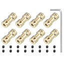 PATIKIL リジットカップリング 内径3 mm-4mm 8個 銅シャフトカップリング モーターコネクタ DIY モデルモーター用 六角スパナ付 ネジ付