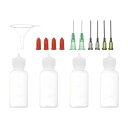 PATIKIL 4個 30ml ニードルボトル 精密アプリケーターボトル ホッパーカバー ガンオイル 接着剤 DIY エアクラフト タイ 染料 アクリル ペイント用