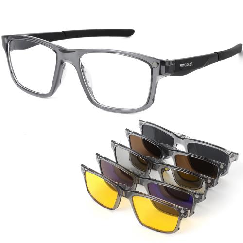 [HINOKAZE] サングラス メンズ 5レンズ付き·磁気式レンズ瞬時切り替え 偏光スポーツサングラス 超軽量 ..