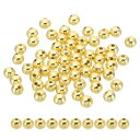 PATIKIL 6mm 18K金フィルドスペーサービーズ ジュエリーメイキング用 60個入り メタルラウンドビーズ 真鍮ビーズ ブレスレット イヤリング ネック...