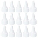 PATIKIL 28/410ツイ ストボトルキャップ 15個 プラスチック製リブエッジスク イーズボトル交換キャップ(フォームガスケット付き)ペイント蓋グルータイプボトル用 ホワイト