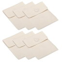 PATIKIL 10x8.5cm スナップボタン付きジュエリーポーチ 6個セット ベルベットジュエリーポーチ ネックレス ブレスレット イヤリング 時計 リング ブローチなど ポータブルな柔らかい収納袋 ベージュ色