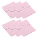 PATIKIL 10x8.5cm スナップボタン付きジュエリーポーチ 6個セット ベルベット素材 ジュエリーポーチ ネックレス ブレスレット イヤリング 時計 リング ブローチなど 小物を収納する に便利ピンク色