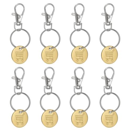 [PATIKIL] ショッピングカートトークンキーリング 8個セット ステンレス製 リムーバーコインキーチェー..