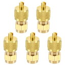 PATIKIL 1/4 SAE サービスアクセスバルブ 5個セット 充填アクセスバルブ + コア&キャップリムーバー エアコン 冷蔵庫用