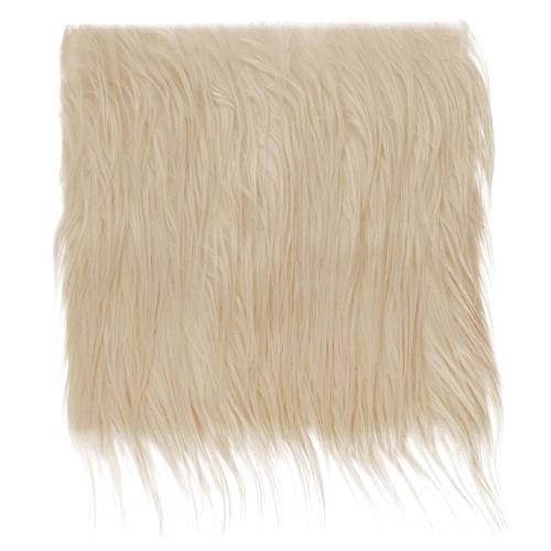 PATIKIL ふわふわ フェイクファーキルト生地 10×10 クラフト クリスマス ハロウィン ノーム ひげ用 カーキ色