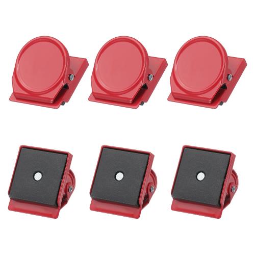 PATIKIL 31mmマグネットクリップ 6個 ステンレス製冷蔵庫マグネットフッククリップ 写真ディスプレイ ..