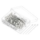PATIKIL 待ち針 まち針 約500個 ホワイト 38mm x 4mm 待針 ケース付き 裁縫用ピン 耐熱 和裁 洋裁用ピン パッチワーク用待針 手芸DIY用品