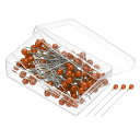 PATIKIL 待ち針 まち針 約500個 オレンジ 38mm x 4mm 待針 ケース付き 裁縫用ピン 耐熱 和裁 洋裁用ピン パッチワーク用待針 手芸DIY用品